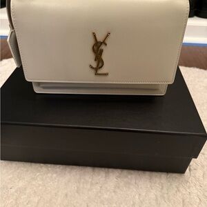 Yves Saint Laurent Medium Sunset in Blanc Vintage